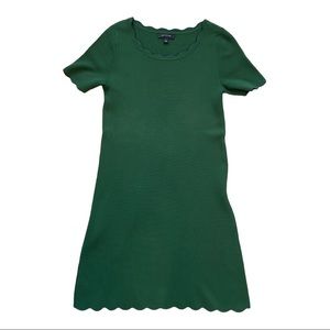 Ann Taylor Green and Navy Blue Trim Dress